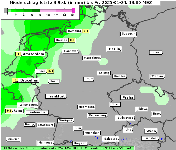 Niederschlag, 24. 1. 2025