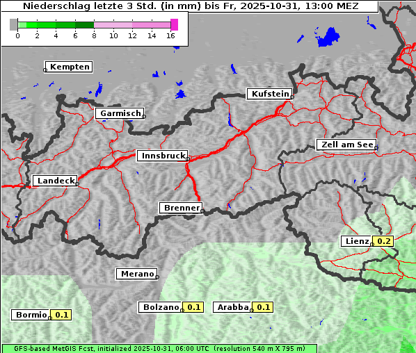Niederschlag, 31. 10. 2025