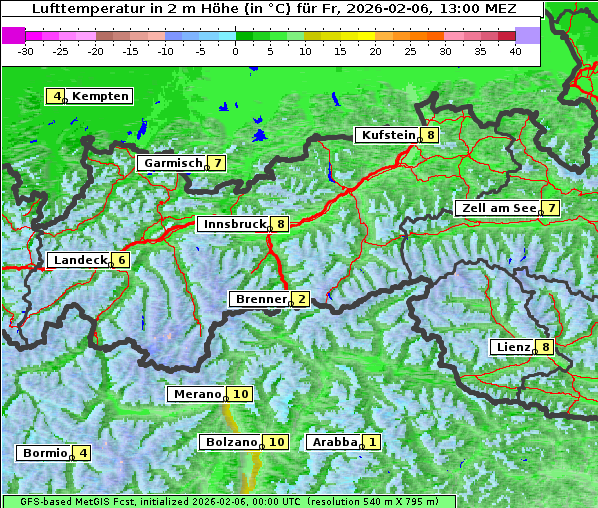 Temperatur, 6. 2. 2026