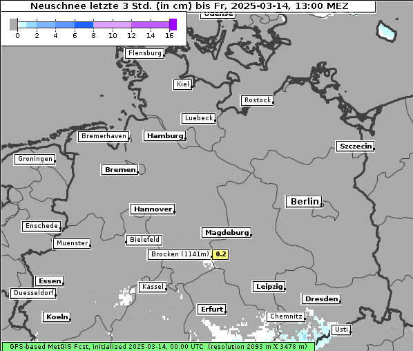 Neuschnee, 14. 3. 2025