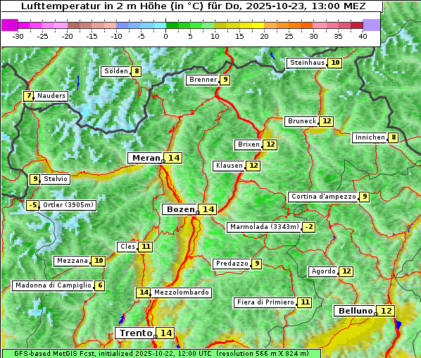 Temperatur, 23. 10. 2025