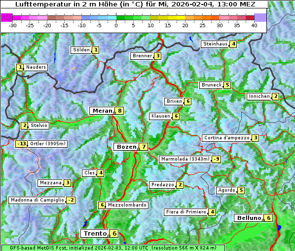 Temperatur, 4. 2. 2026