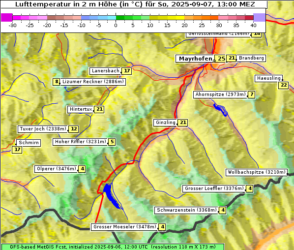 Temperatur, 7. 9. 2025