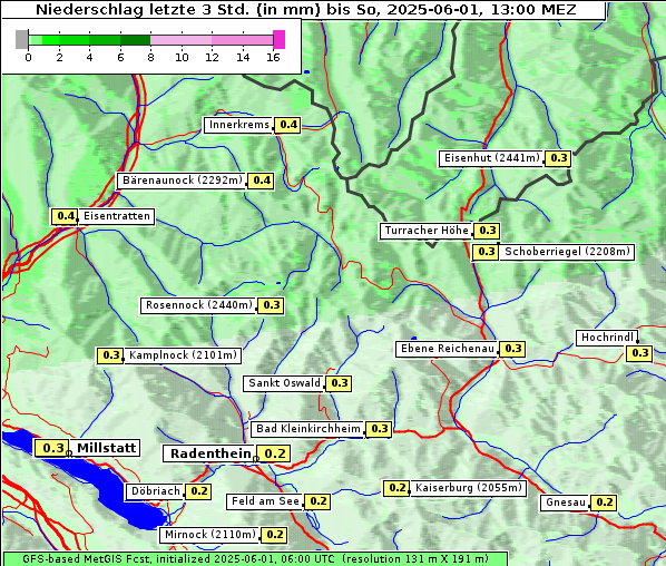 Niederschlag, 1. 6. 2025