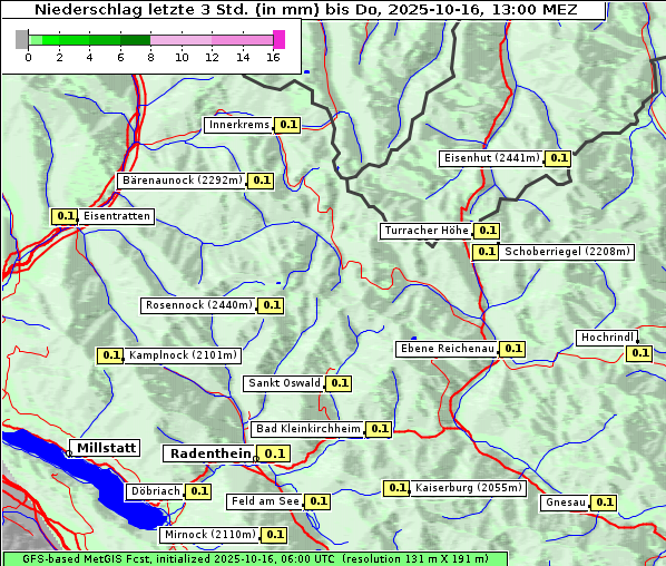 Niederschlag, 16. 10. 2025