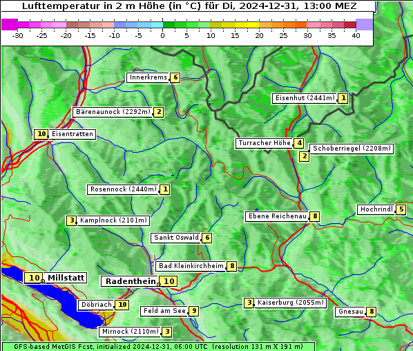 Temperatur, 31. 12. 2024