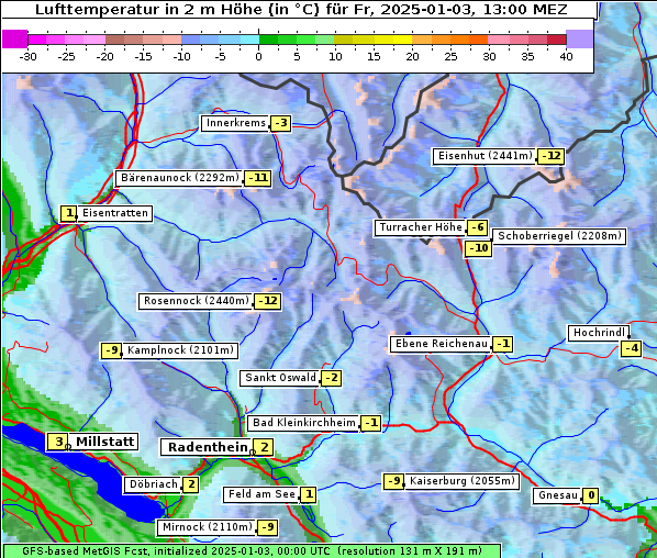 Temperatur, 3. 1. 2025