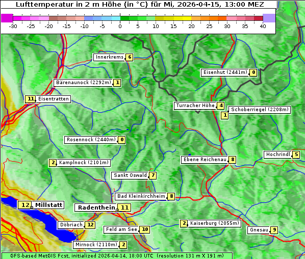 Temperatur, 15. 4. 2026