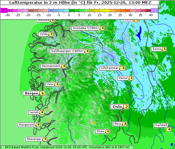 Temperatur, 26. 12. 2025