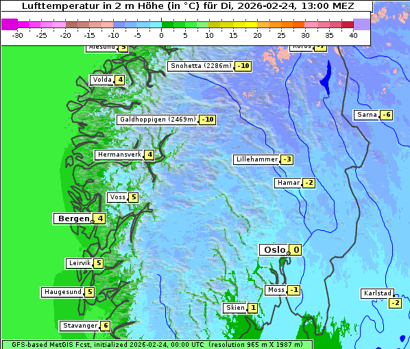 Temperatur, 24. 2. 2026