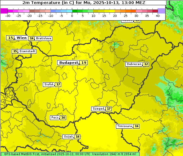 Temperatur, 13. 10. 2025