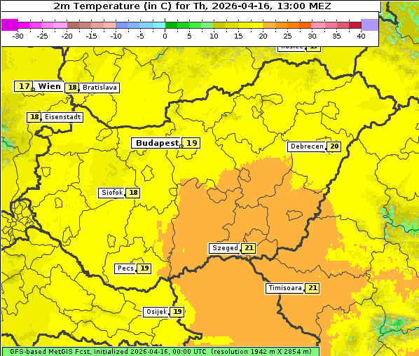 Temperatur, 16. 4. 2026