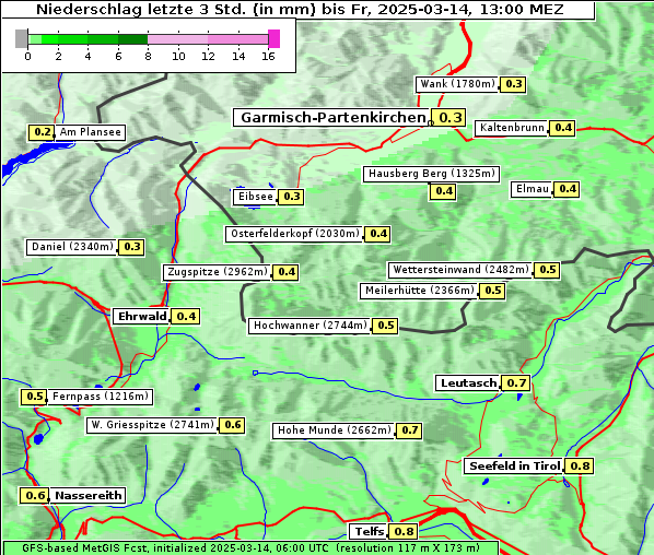 Niederschlag, 14. 3. 2025