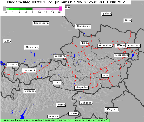 Niederschlag, 3. 3. 2025