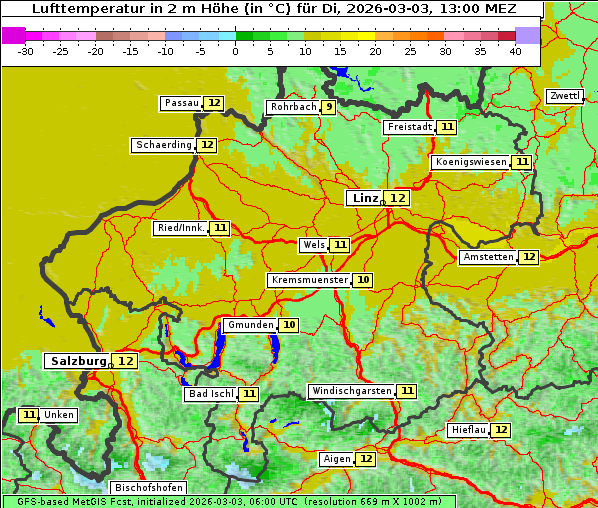 Temperatur, 3. 3. 2026