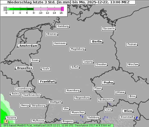 Niederschlag, 22. 12. 2025