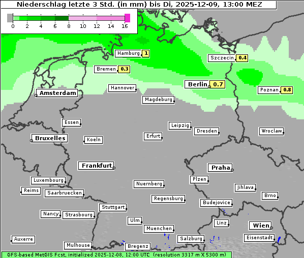Niederschlag, 9. 12. 2025