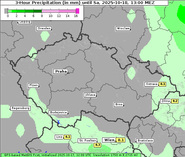 Niederschlag, 18. 10. 2025