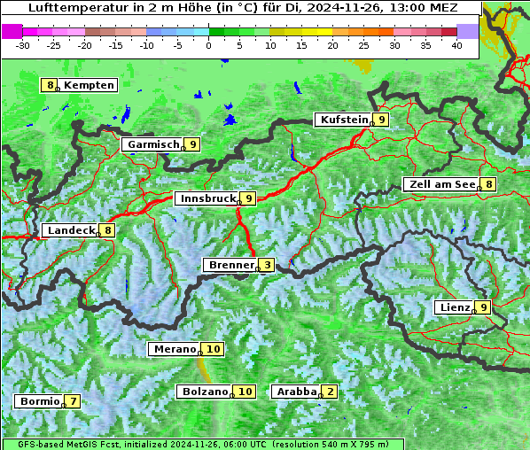 Temperatur, 26. 11. 2024