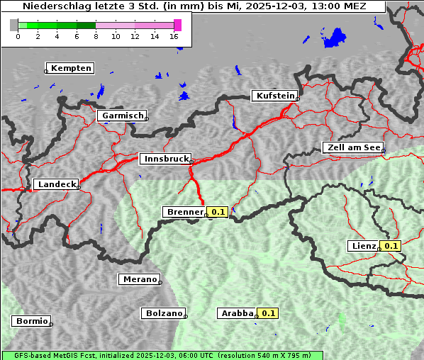 Niederschlag, 3. 12. 2025