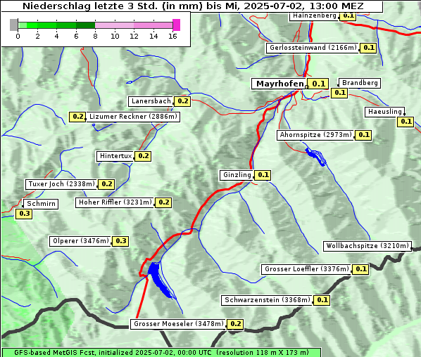 Niederschlag, 2. 7. 2025