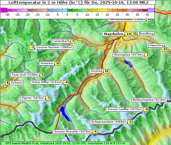 Temperatur, 16. 10. 2025