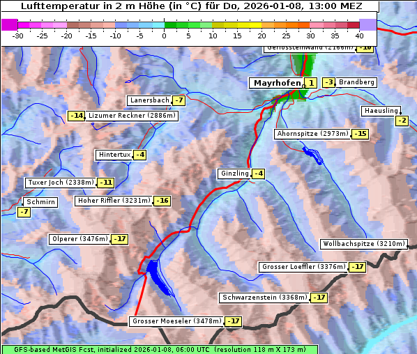 Temperatur, 8. 1. 2026