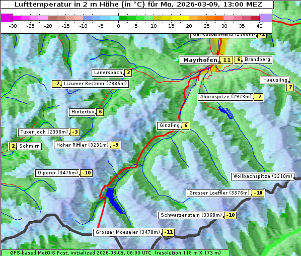 Temperatur, 9. 3. 2026