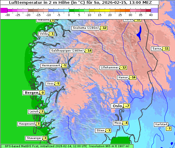 Temperatur, 15. 2. 2026