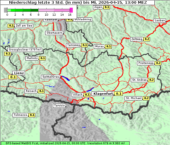 Niederschlag, 15. 4. 2026