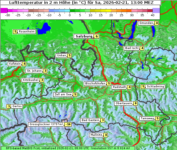 Temperatur, 21. 2. 2026