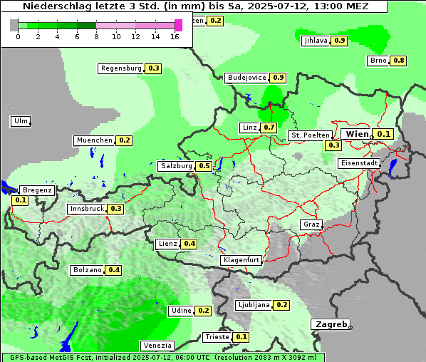 Niederschlag, 12. 7. 2025