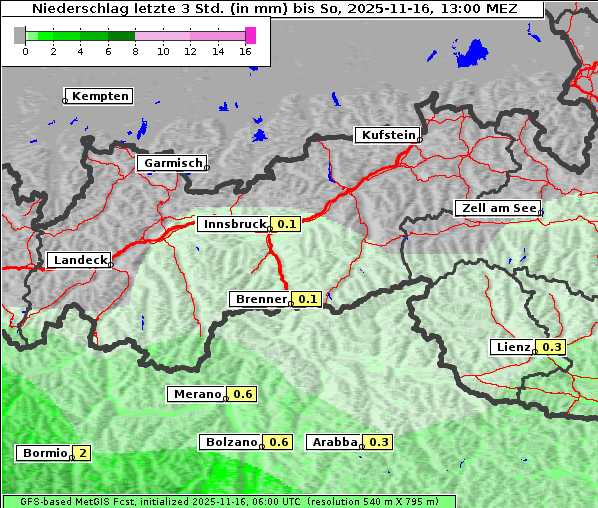 Niederschlag, 16. 11. 2025