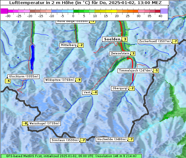 Temperatur, 2. 1. 2025