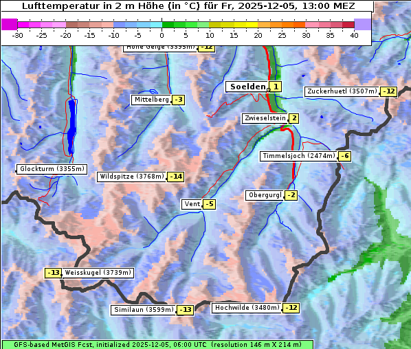 Temperatur, 5. 12. 2025