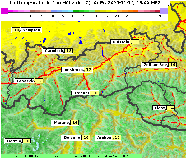 Temperatur, 14. 11. 2025