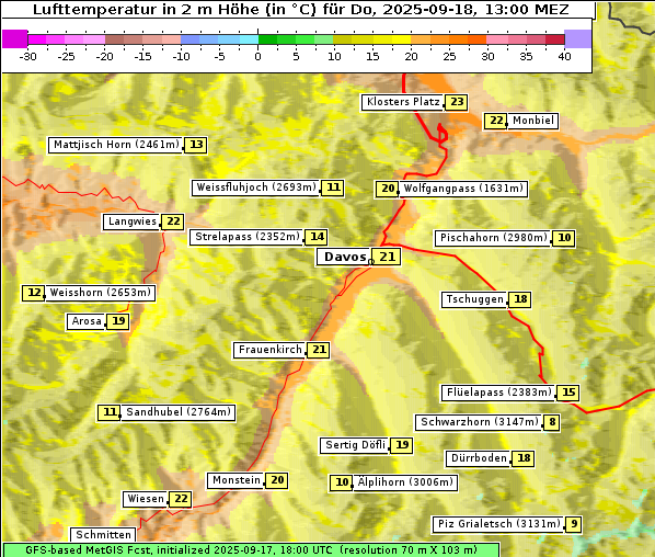 Temperatur, 18. 9. 2025