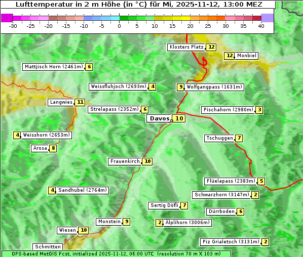 Temperatur, 12. 11. 2025