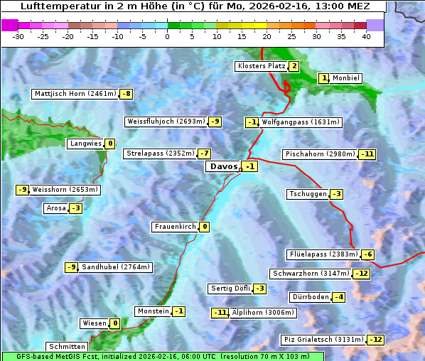 Temperatur, 16. 2. 2026