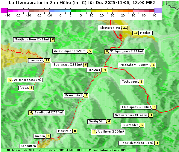 Temperatur, 6. 11. 2025