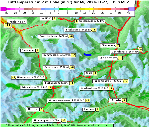 Temperatur, 27. 11. 2024