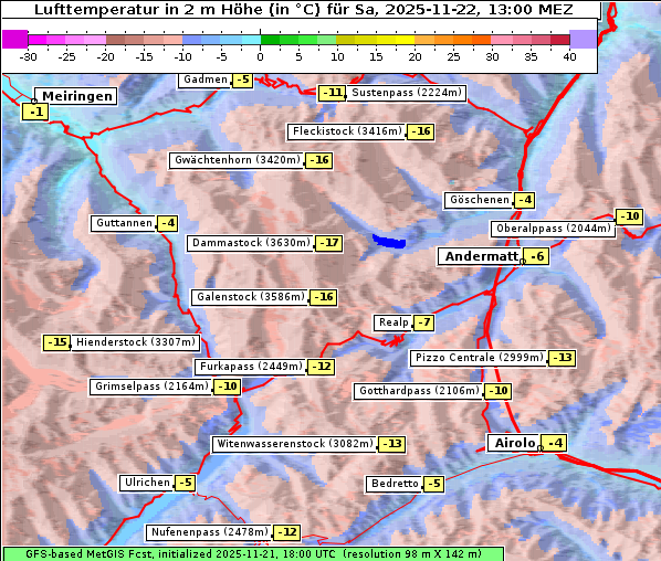 Temperatur, 22. 11. 2025