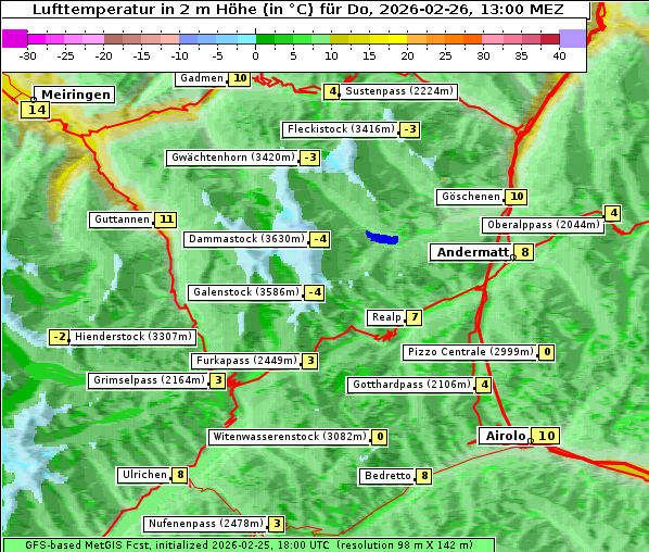 Temperatur, 26. 2. 2026