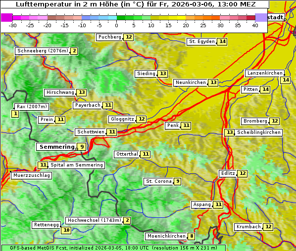 Temperatur, 6. 3. 2026
