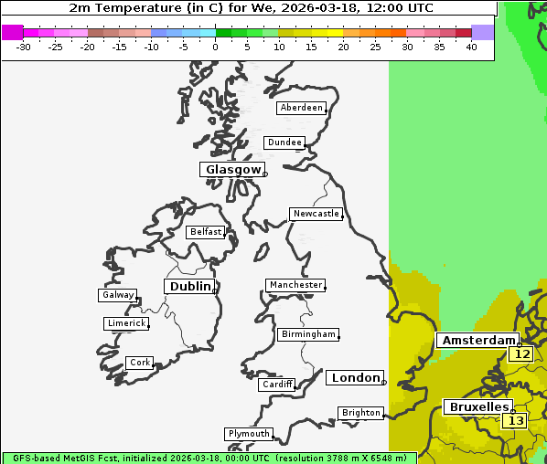 Temperatur, 18. 3. 2026