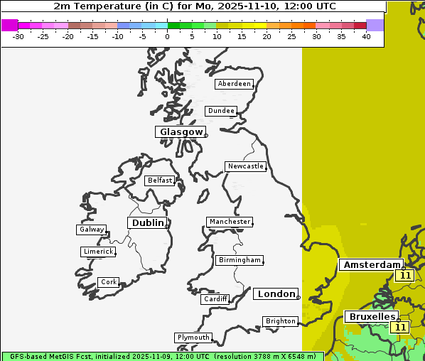 Temperatur, 10. 11. 2025