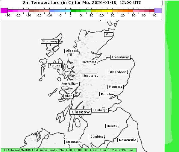Temperatur, 19. 1. 2026