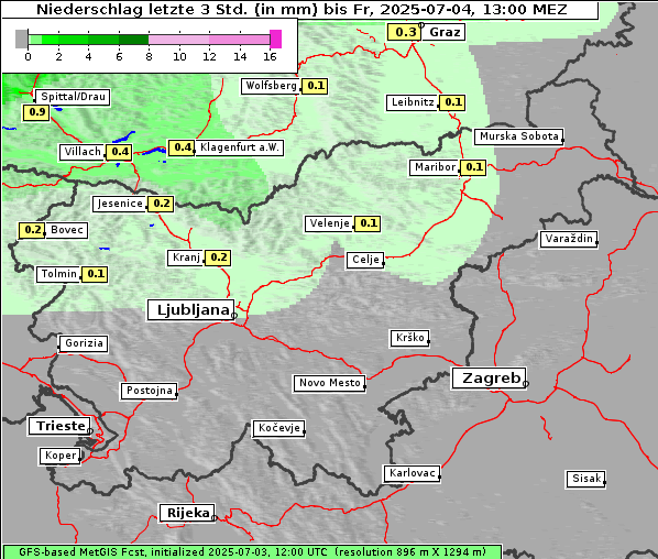 Niederschlag, 4. 7. 2025
