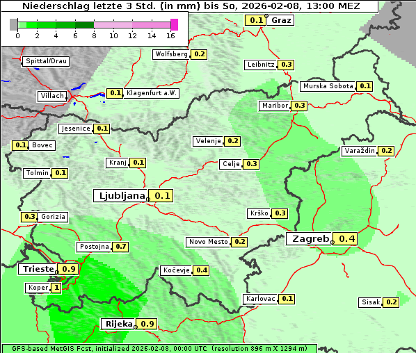 Niederschlag, 8. 2. 2026