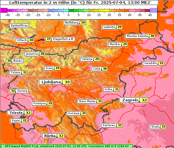 Temperatur, 4. 7. 2025